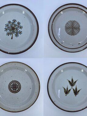 vintage dansk salad plates 4 different pattern design by niels refsgaard 8 3/8"